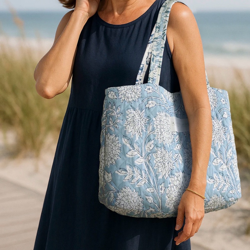 LEVTEX HOME ADARE BLUE TOTE BAG
